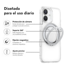 TORRAS Funda Ostand R Fitness Series con Soporte para iPhone 17 Compatible con MagSafe, Transparente