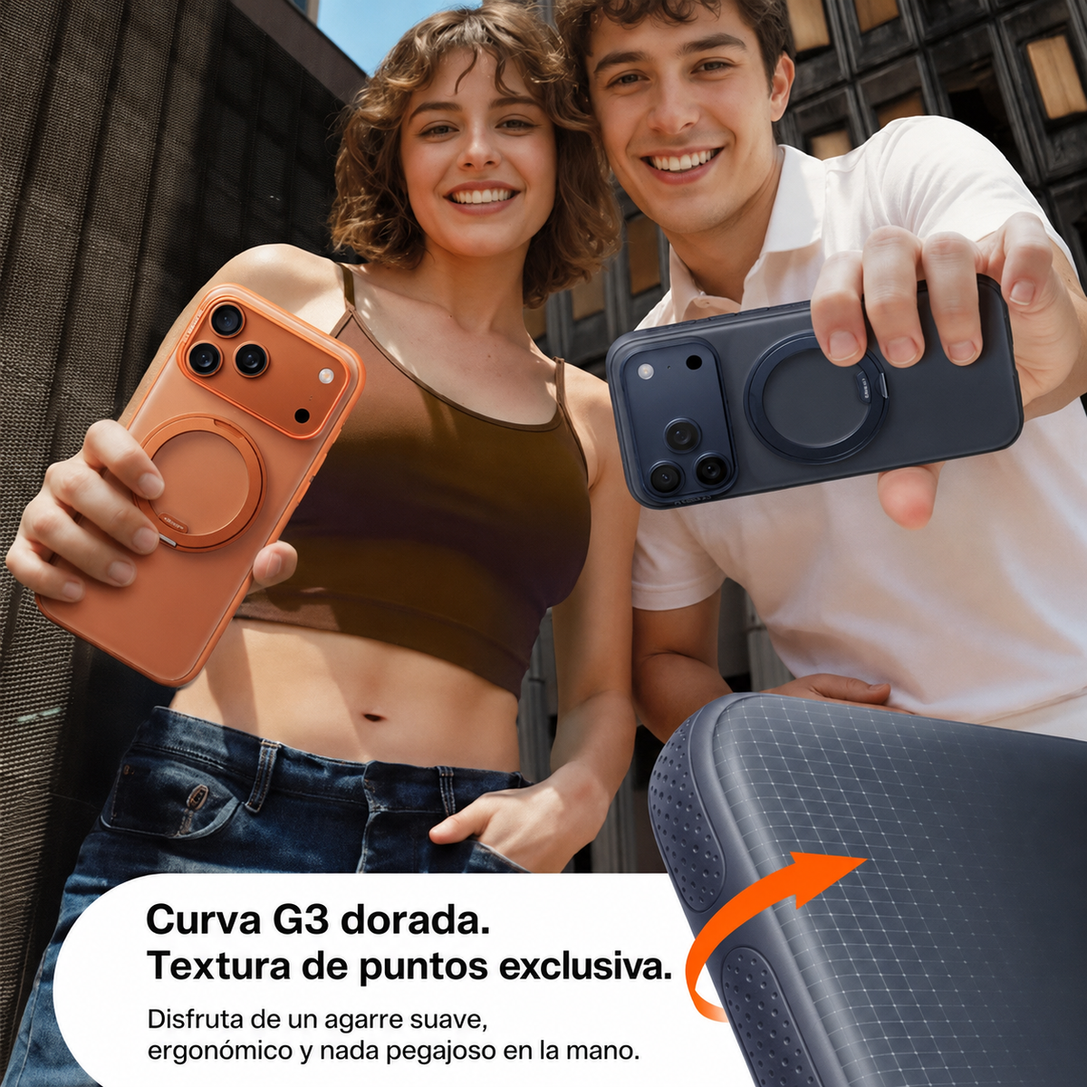 TORRAS Funda Ostand R Fitness Series con Soporte para iPhone 17 Pro/18 Pro Compatible con MagSafe, Azul Marino