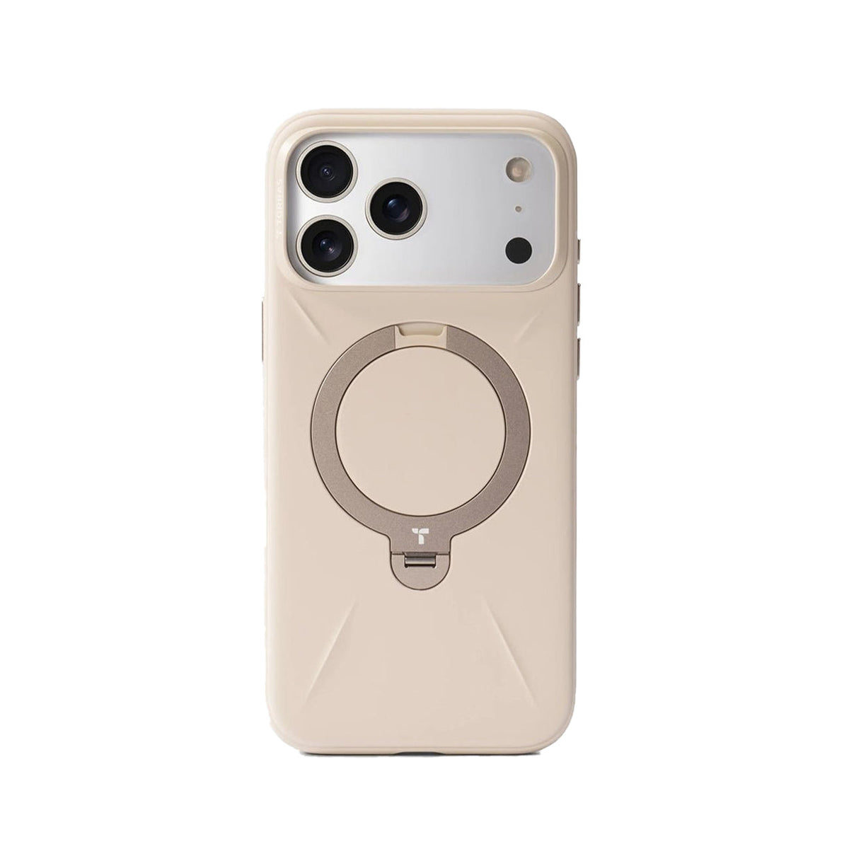 TORRAS Funda Ostand Spin Softune Series con Soporte para iPhone 17 Pro/18 Pro Compatible con MagSafe, Dessert Gold