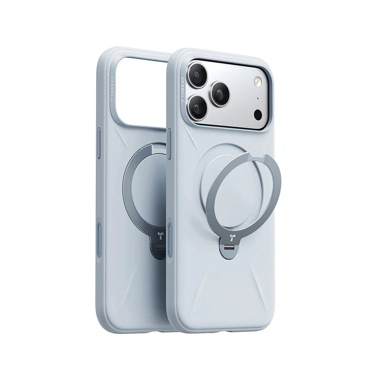 TORRAS Funda Ostand Spin Softune Series con Soporte para iPhone 17 Pro/18 Pro Compatible con MagSafe, Azul Bebé
