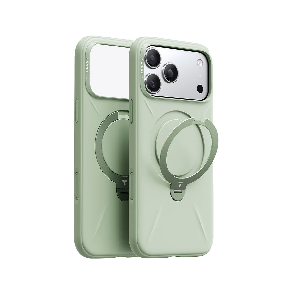 TORRAS Funda Ostand Spin Softune Series con Soporte para iPhone 17 Pro Max/18 Pro Max Compatible con MagSafe, Verde