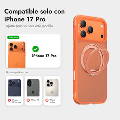 TORRAS Funda O3 Air con Soporte Giratorio para iPhone 17 Pro Compatible con MagSafe, Naranja Cósmico