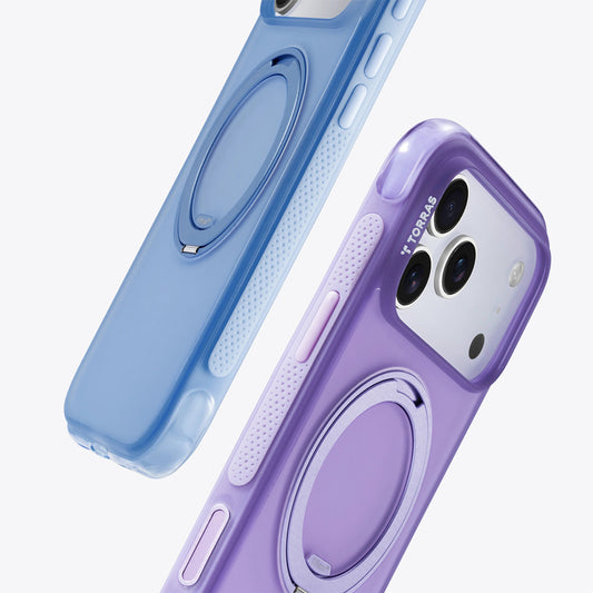 TORRAS Funda para iPhone 17 Pro – Carcasa Compatible con MagSafe y Soporte Giratorio O3 Air Violeta, Protección y Ajuste Preciso
