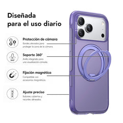 TORRAS Funda para iPhone 17 Pro Max – Carcasa Compatible con MagSafe y Soporte Giratorio O3 Air Violeta, Protección y Ajuste Preciso