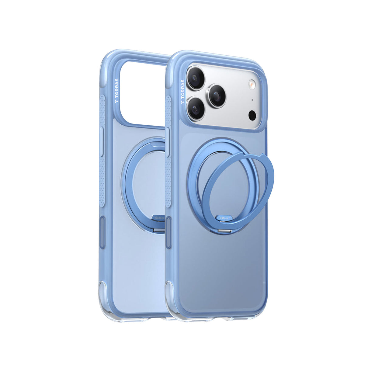 TORRAS Funda O3 Air con Soporte Giratorio para iPhone 17 Pro Max/18 Pro Max Compatible con MagSafe, Azul Island