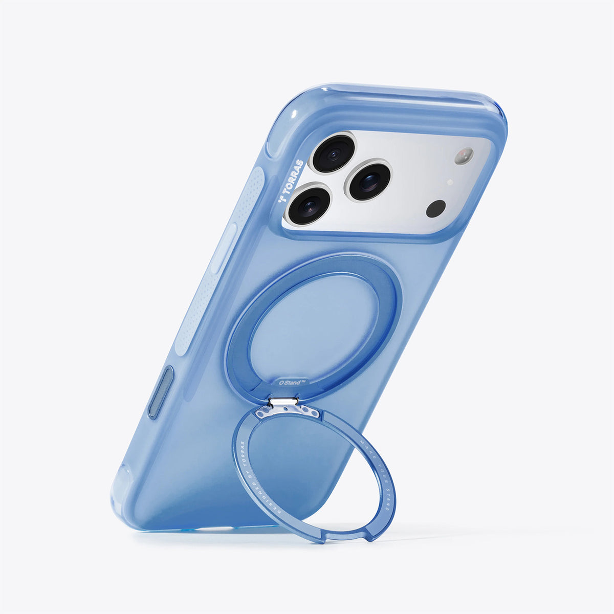 TORRAS Funda O3 Air con Soporte Giratorio para iPhone 17 Pro Max/18 Pro Max Compatible con MagSafe, Azul Island