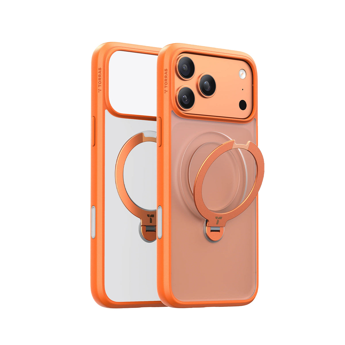 TORRAS Funda Ostand Spin Series con Soporte para iPhone 17 Pro/18 Pro Compatible con MagSafe, Naranja