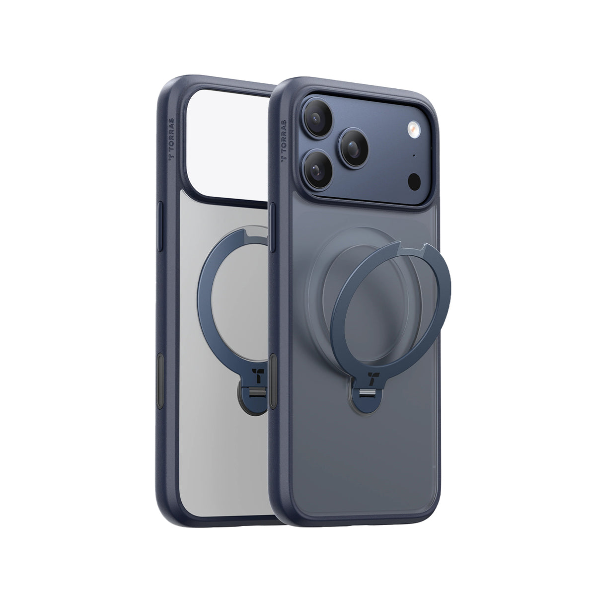 TORRAS Funda Ostand Spin Series con Soporte para iPhone 17 Pro/18 Pro Compatible con MagSafe, Azul Marino