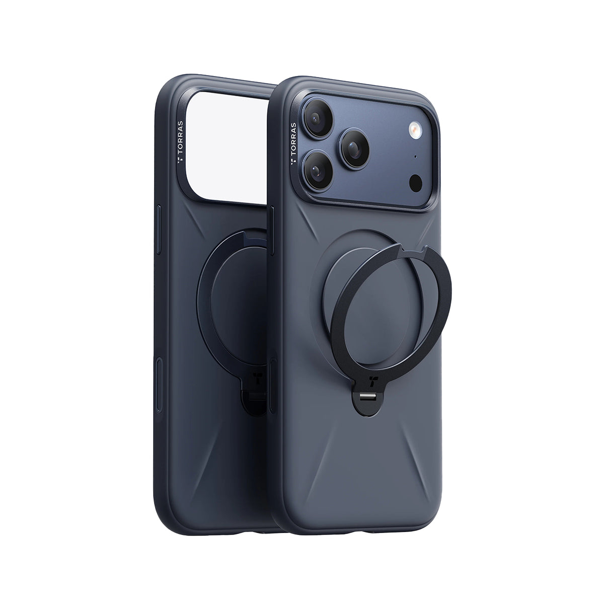 TORRAS Funda Ostand Spin Softune Series con Soporte para iPhone 17 Pro/18 Pro Compatible con MagSafe, Azul Marino