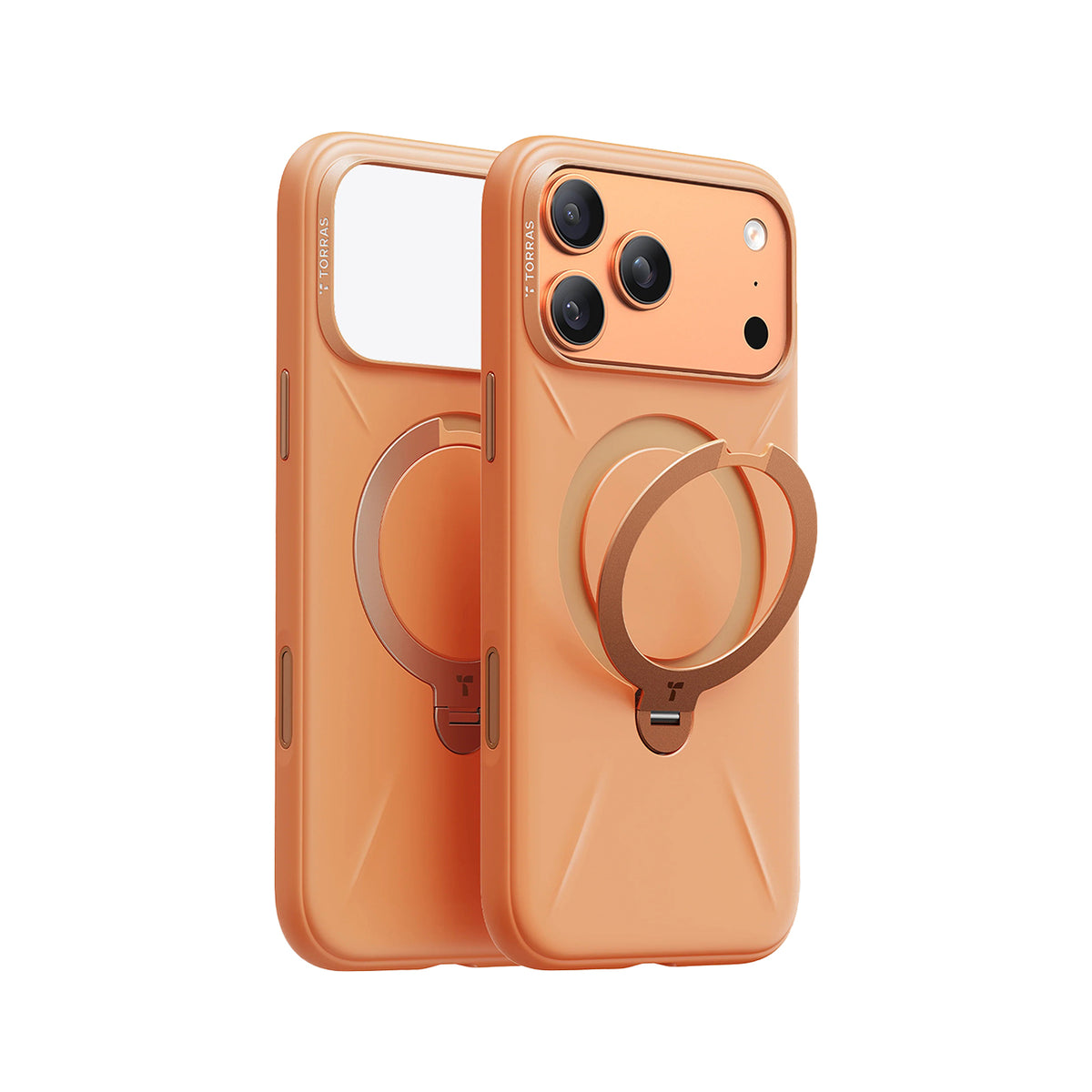 TORRAS Funda Ostand Spin Softune Series con Soporte para iPhone 17 Pro Max/18 Pro Max Compatible con MagSafe, Naranja