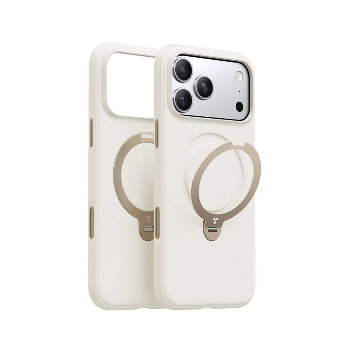 TORRAS Funda Ostand Spin Softune Series con Soporte para iPhone 17 Pro Max/18 Pro Max Compatible con MagSafe, Blanco