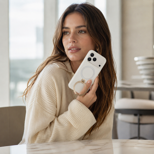 TORRAS Funda Ostand Spin Softune Series iPhone 17 Pro Max Blanco
