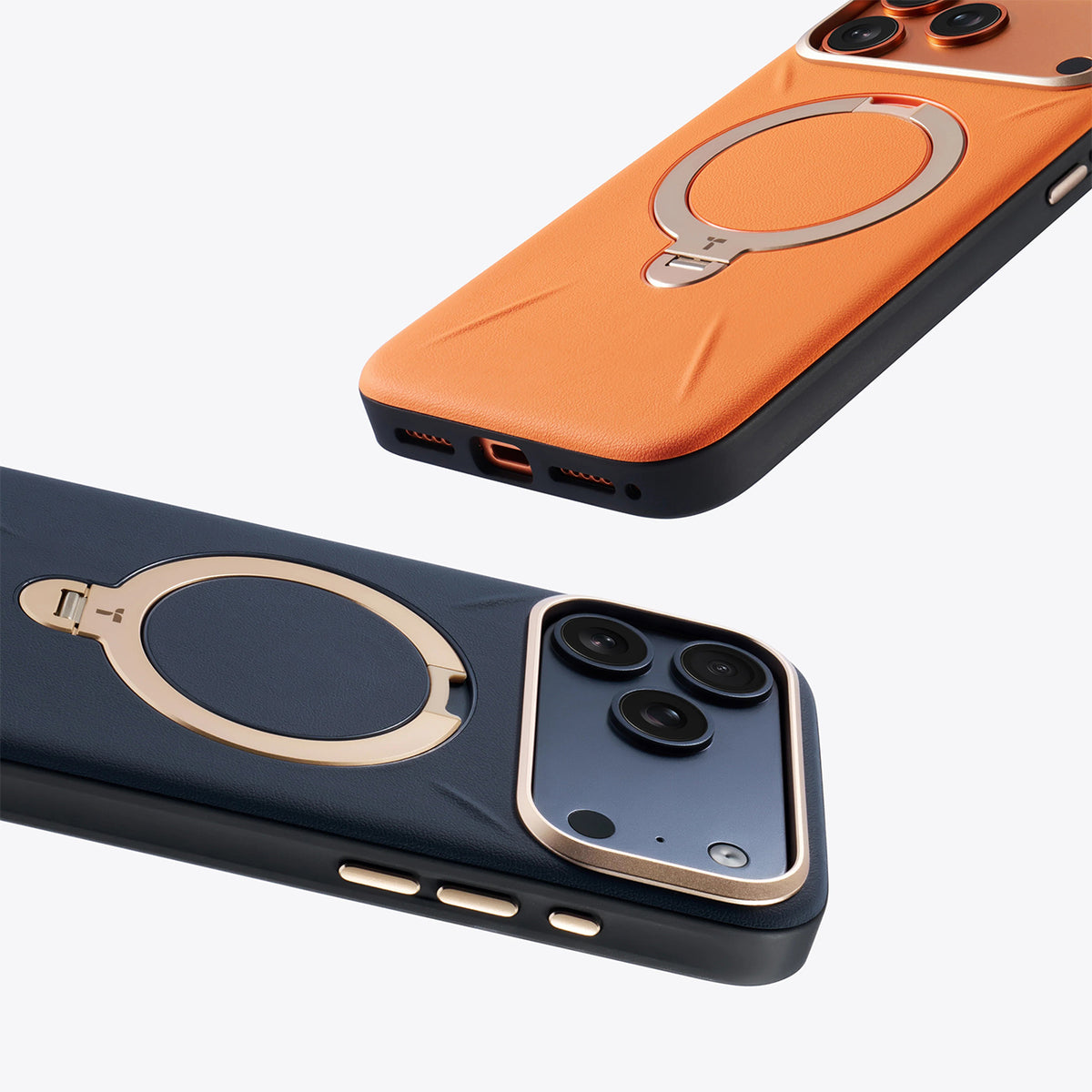 TORRAS Funda Ostand Spin VegSkin Series con Soporte para iPhone 17 Pro/18 Pro Compatible con MagSafe, Naranja