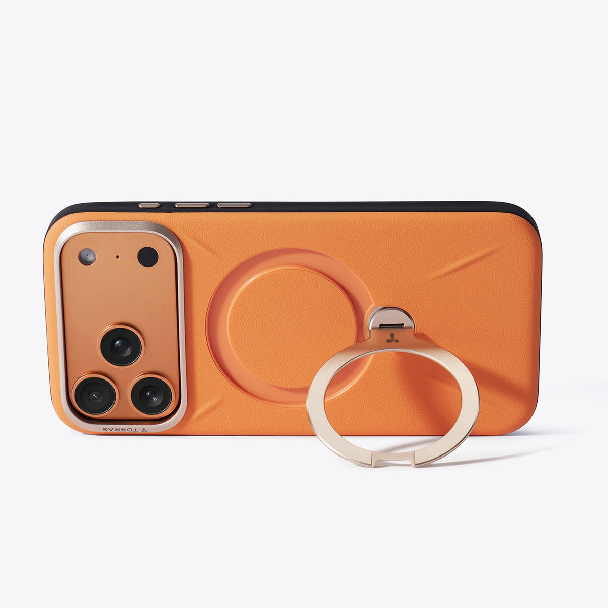 TORRAS Funda Ostand Spin VegSkin Series con Soporte para iPhone 17 Pro Max/18 Pro Max Compatible con MagSafe, Naranja
