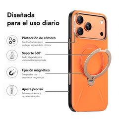 TORRAS Funda Ostand Spin VegSkin Series con Soporte para iPhone 17 Pro Max Compatible con MagSafe, Naranja