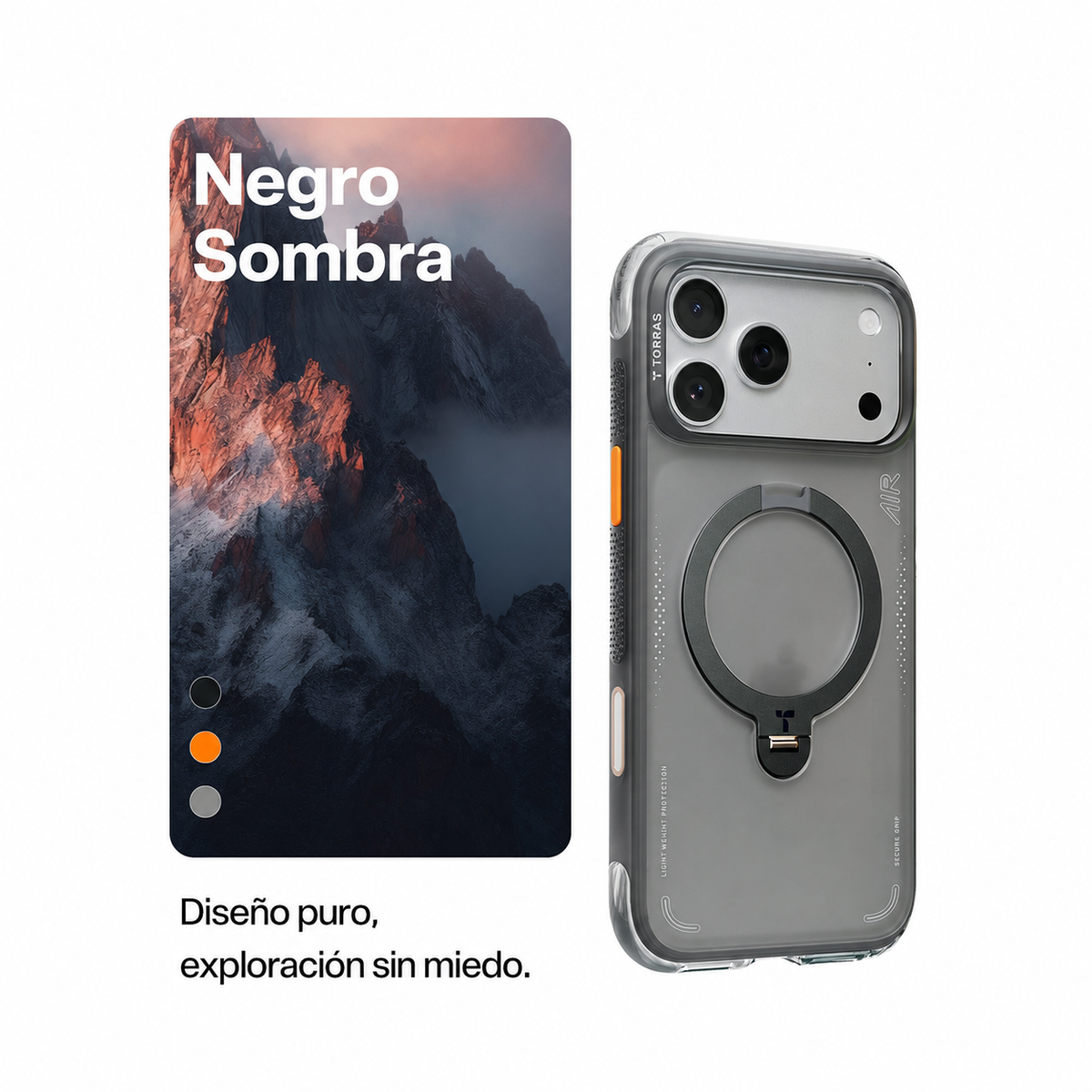 TORRAS Case for iPhone 17 Pro - MagSafe Compatible Case with Rotatable Ostand Q3 Air Black, Protection and Precise Fit