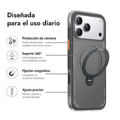 TORRAS Funda Ostand Q3 Air con Soporte Giratorio para iPhone 17 Pro Max Compatible con MagSafe, Negra