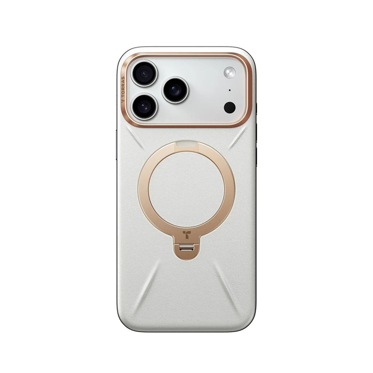 TORRAS Funda Ostand Spin VegSkin Series con Soporte para iPhone 17 Pro Max/18 Pro Max Compatible con MagSafe, Gris