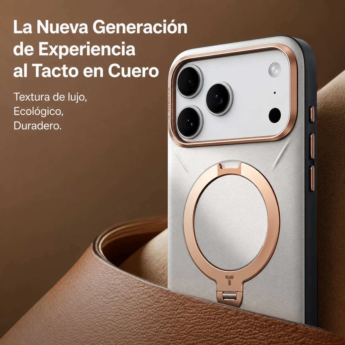 TORRAS Funda Ostand Spin VegSkin Series con Soporte para iPhone 17 Pro/18 Pro Compatible con MagSafe, Gris
