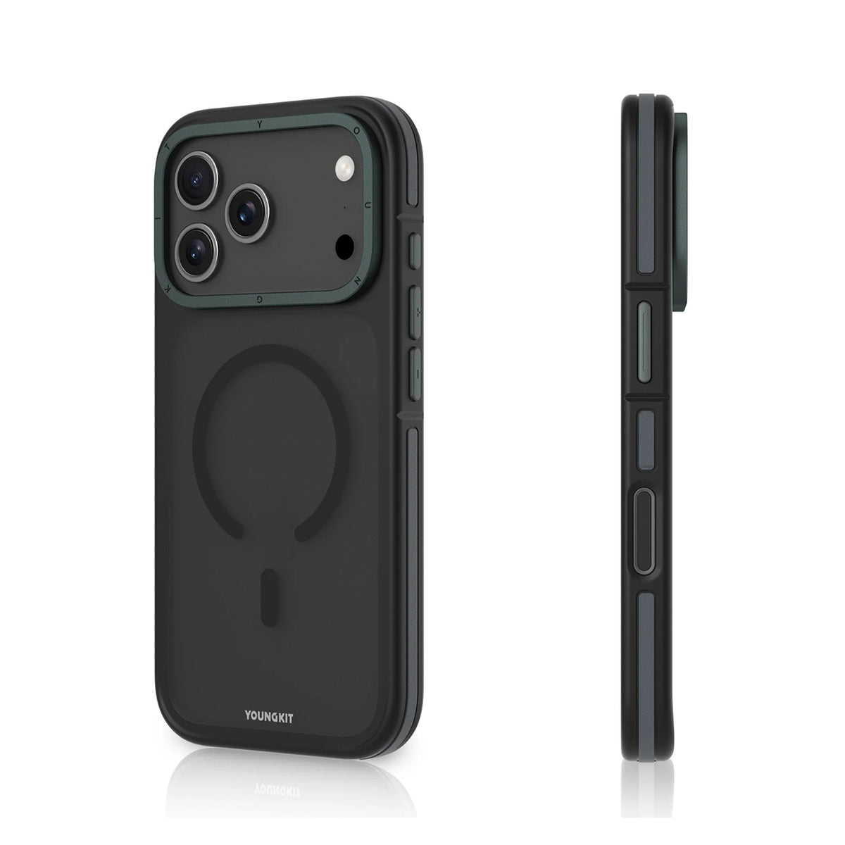 YOUNGKIT Funda Touch para iPhone 17 Pro/18 Pro Compatible con MagSafe, Negro Tinta