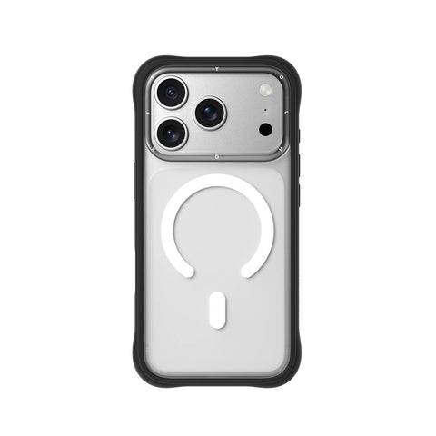 YOUNGKIT Funda Dynamic II para iPhone 17 Pro Compatible con MagSafe, Marco de Silicona y Trasera Removible, Transparente Negra