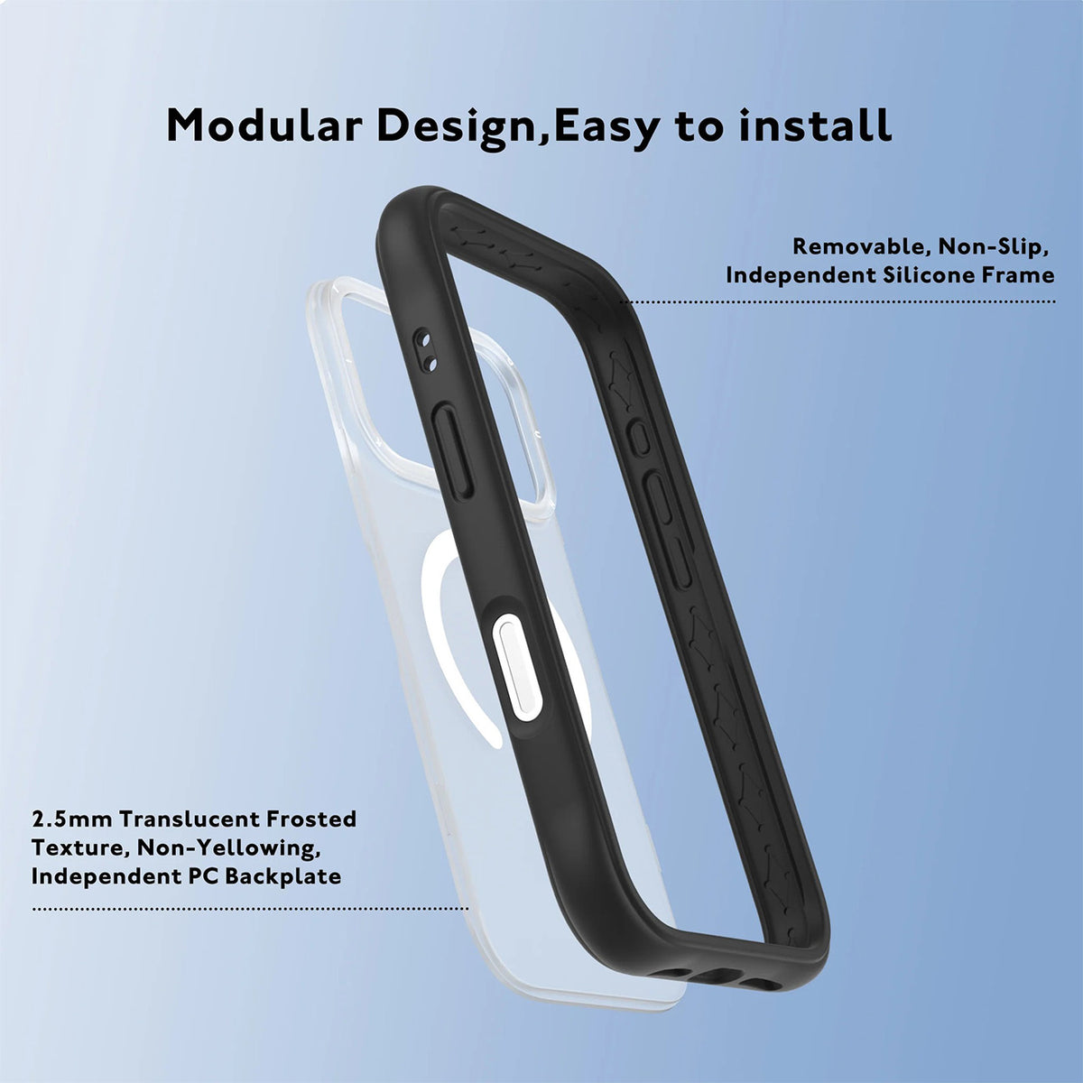 YOUNGKIT Case for iPhone 17 Pro Max – Dynamic II Magnetic Case Clear Black Silicone, Modern Design and Precise Fit