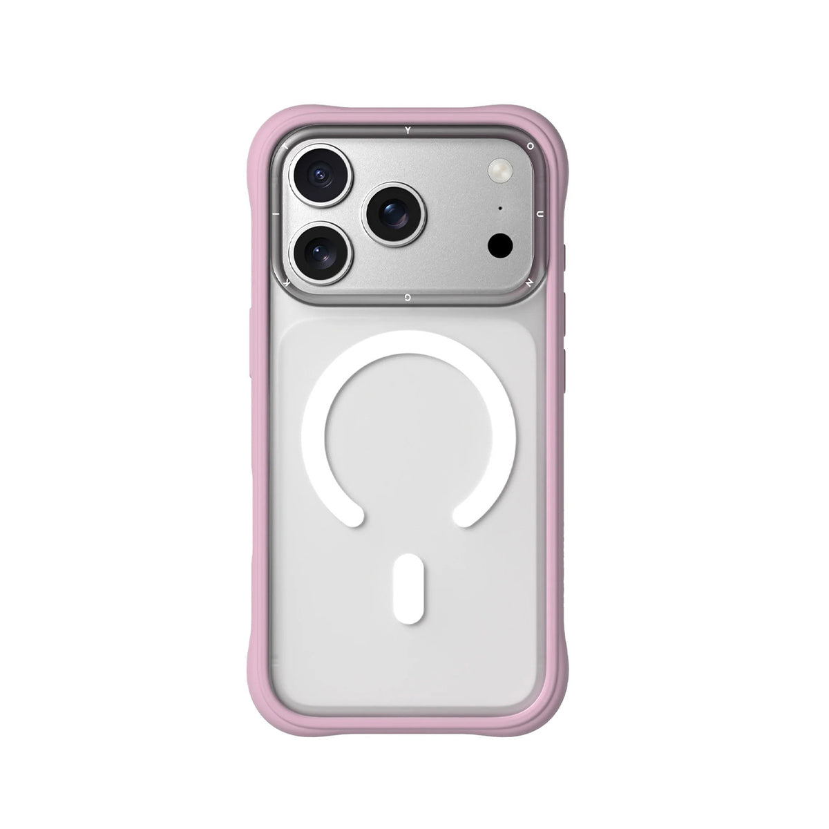 YOUNGKIT Funda Dynamic II para iPhone 17 Pro/18 Pro Compatible con MagSafe, Transparente Rosa