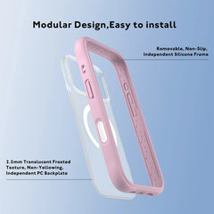 YOUNGKIT iPhone 17 Pro Case – Dynamic II Magnetic Transparent Pink Silicone Cover, Modern Design and Precise Fit