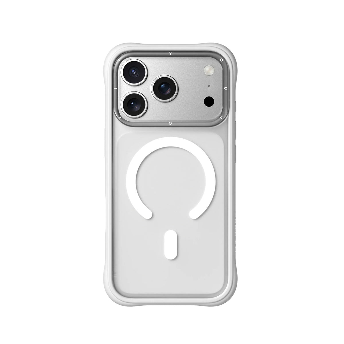 YOUNGKIT Funda Dynamic II para iPhone 17 Pro/18 Pro Compatible con MagSafe, Transparente Blanca
