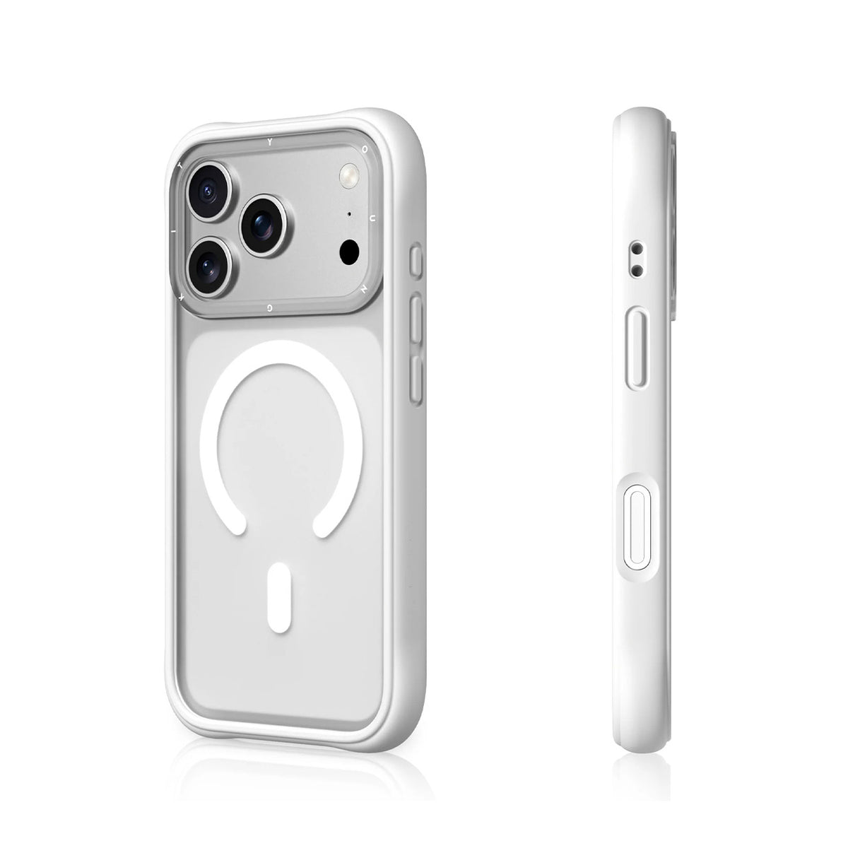YOUNGKIT Funda Dynamic II para iPhone 17 Pro Max/18 Pro Max Compatible con MagSafe, Transparente Blanca
