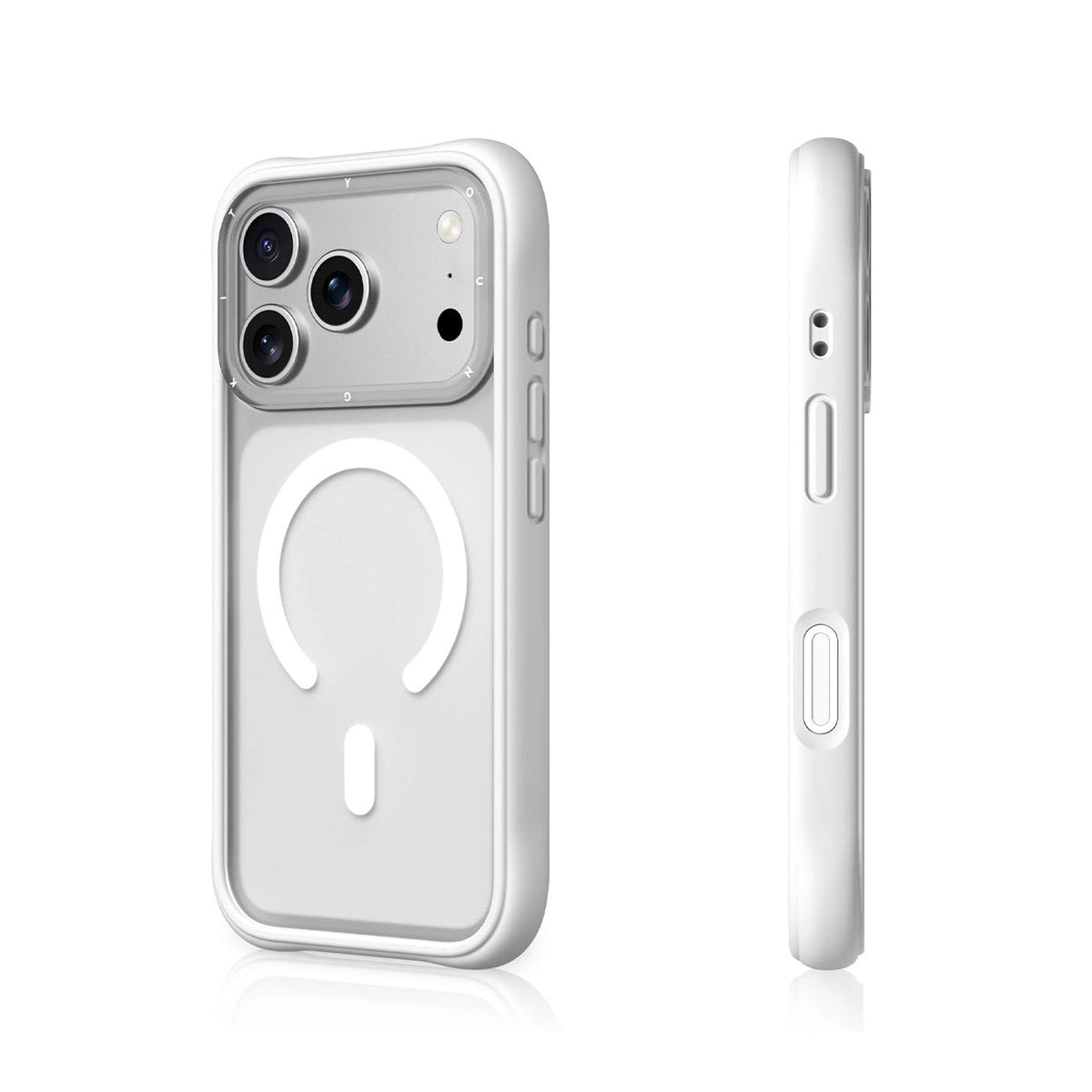 YOUNGKIT Funda Dynamic II para iPhone 17 Pro/18 Pro Compatible con MagSafe, Transparente Blanca