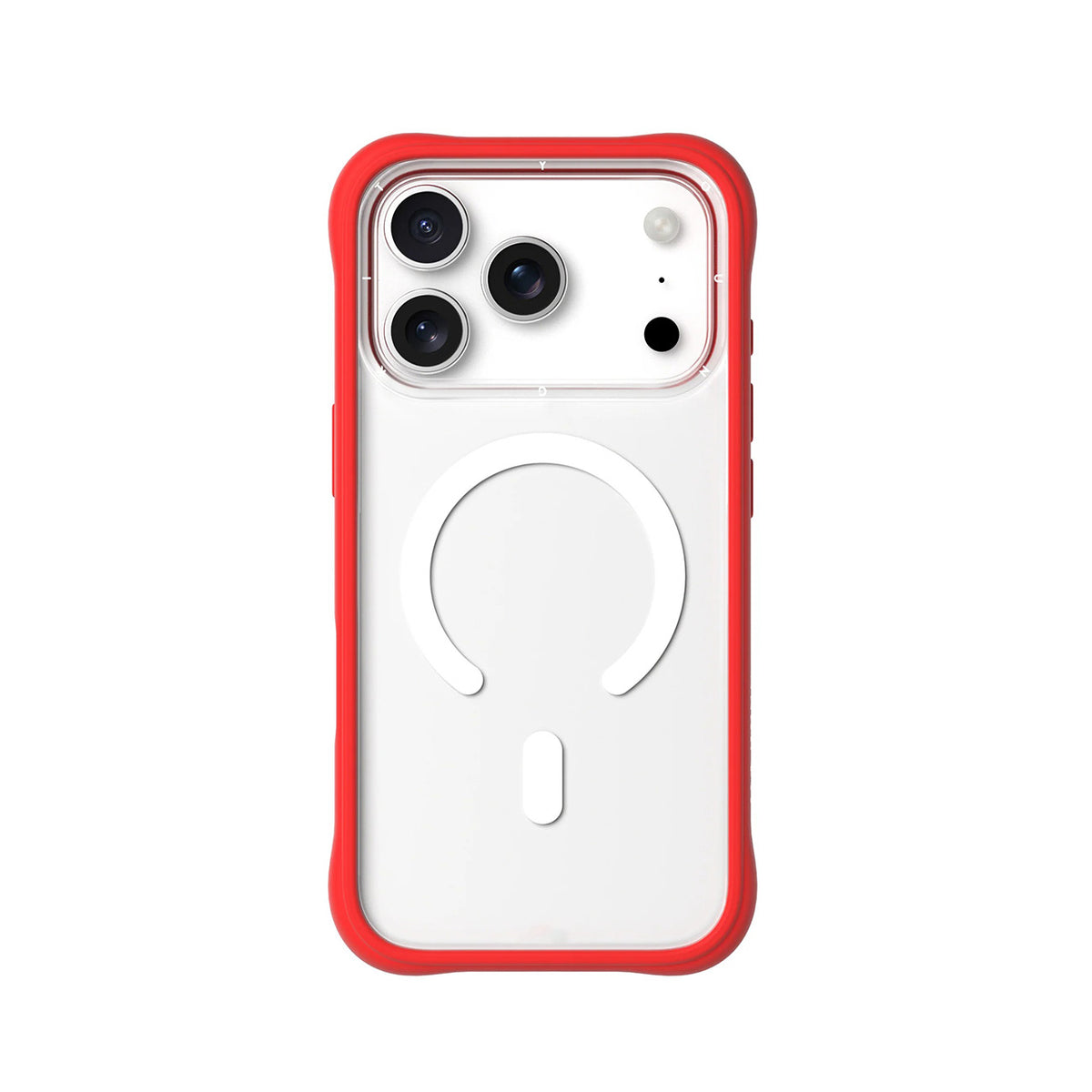 YOUNGKIT Funda Dynamic II para iPhone 17 Pro Max/18 Pro Max Compatible con MagSafe, Transparente Roja