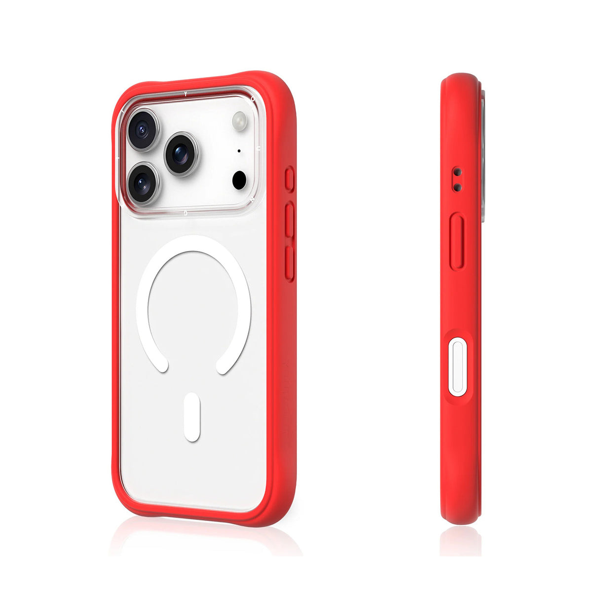 YOUNGKIT Funda Dynamic II para iPhone 17 Pro/18 Pro Compatible con MagSafe, Transparente Roja