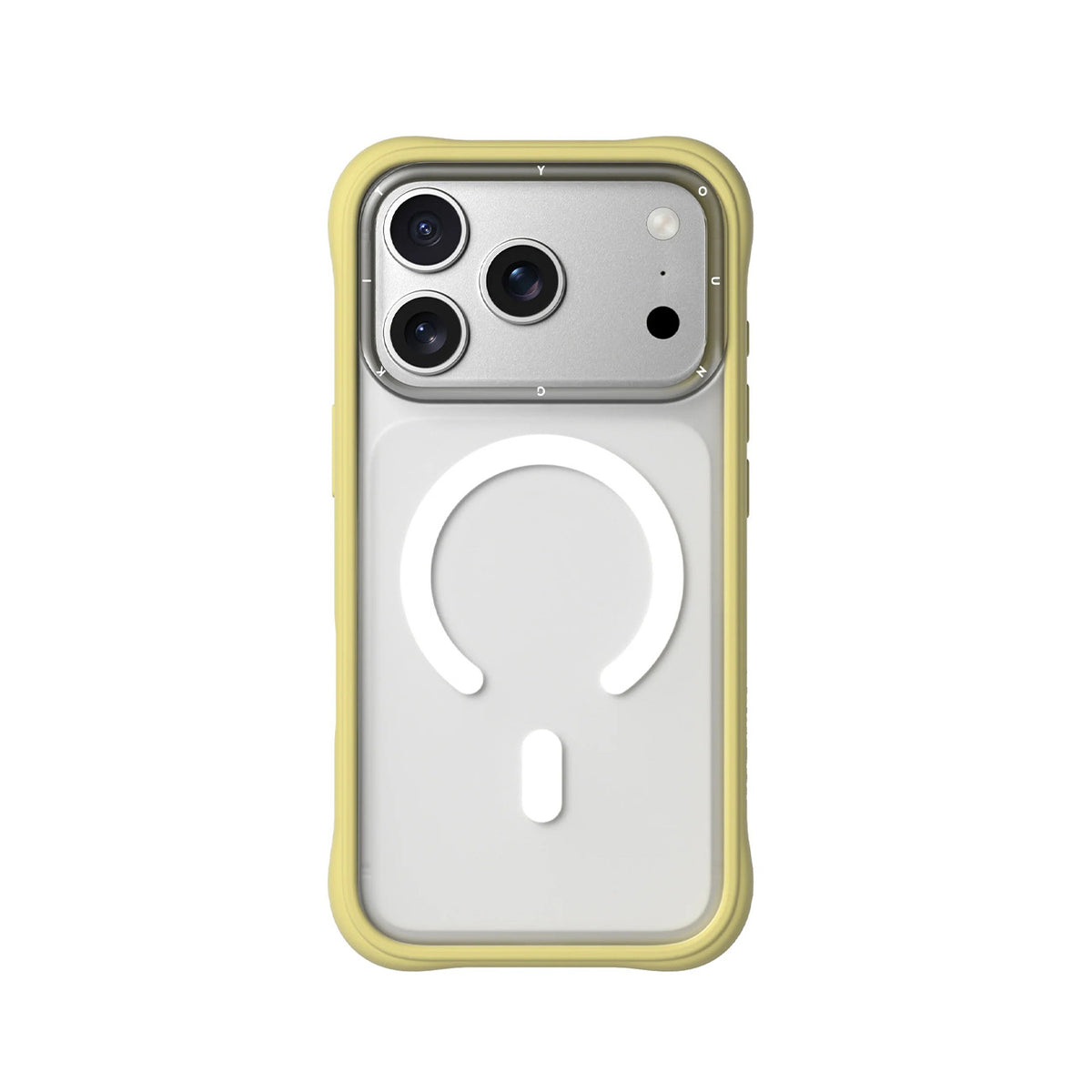 YOUNGKIT Case for iPhone 17 Pro – Dynamic II Magnetic Case Transparent Yellow Tulip Silicone, Modern Design and Precise Fit