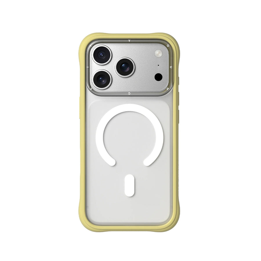 YOUNGKIT Case for iPhone 17 Pro – Dynamic II Magnetic Case Transparent Yellow Tulip Silicone, Modern Design and Precise Fit