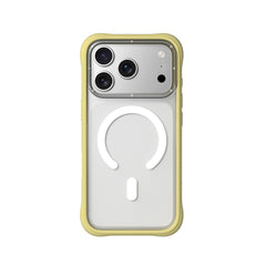 YOUNGKIT Funda Dynamic II para iPhone 17 Pro Compatible con MagSafe, Marco de Silicona y Trasera Removible, Transparente Amarillo Tulip