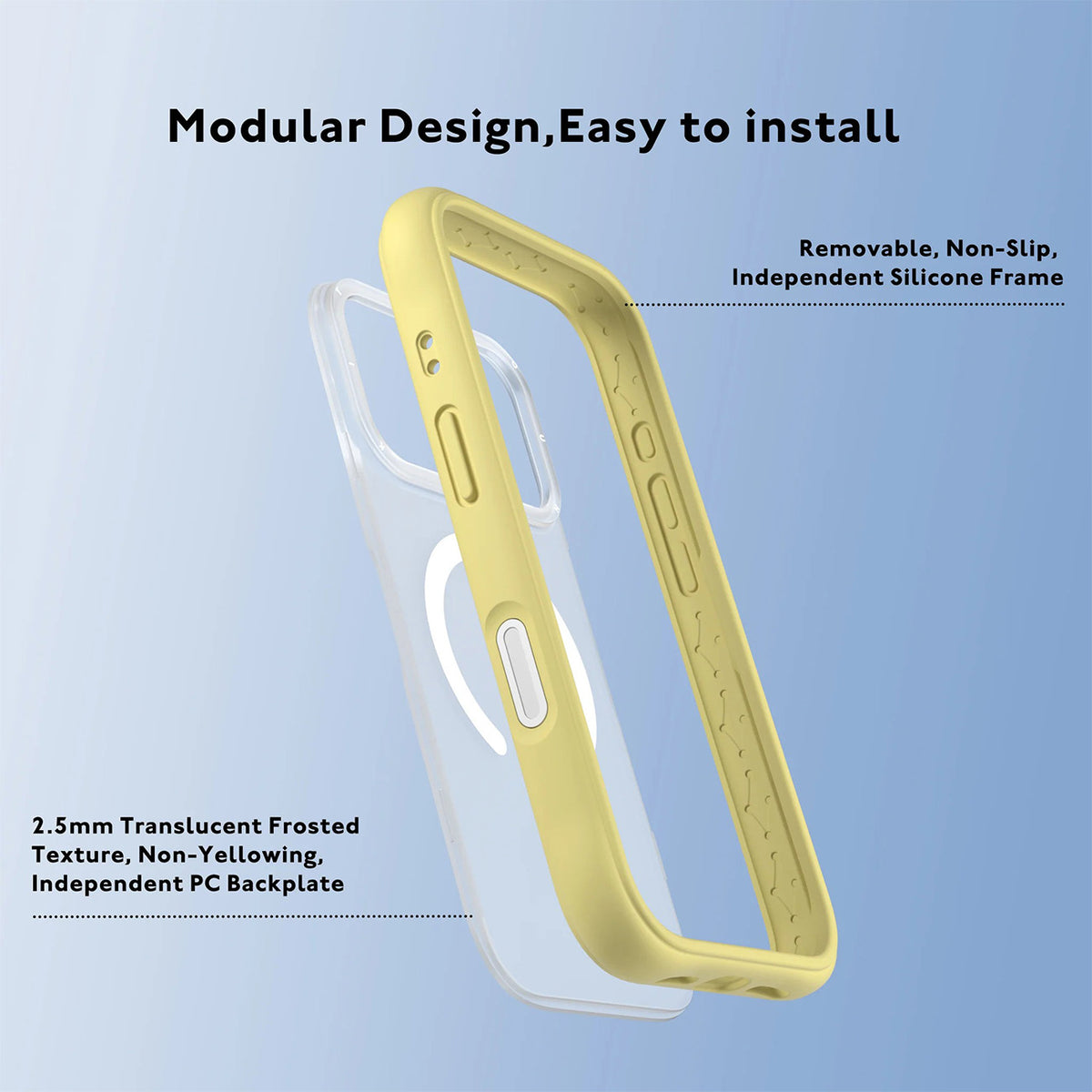 YOUNGKIT Case for iPhone 17 Pro Max – Dynamic II Magnetic Transparent Tulip Yellow Silicone Case, Modern Design and Precise Fit