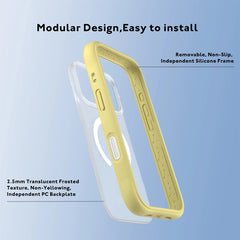YOUNGKIT Funda Dynamic II para iPhone 17 Pro Compatible con MagSafe, Marco de Silicona y Trasera Removible, Transparente Amarillo Tulip