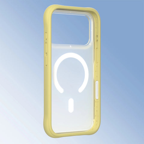 YOUNGKIT Funda Dynamic II para iPhone 17 Pro Max Compatible con MagSafe, Marco de Silicona y Trasera Removible, Transparente Amarillo Tulip