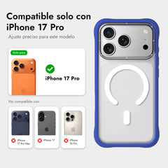 YOUNGKIT iPhone 17 Pro Case – Dynamic II Magnetic Transparent Klein Blue Silicone, Modern Design and Precise Fit