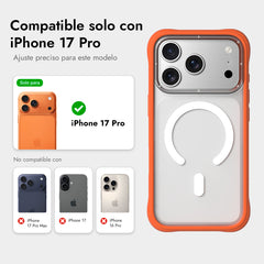YOUNGKIT Case for iPhone 17 Pro - Dynamic II Magnetic Clear Orange Silicone Case, Modern Design and Precise Fit