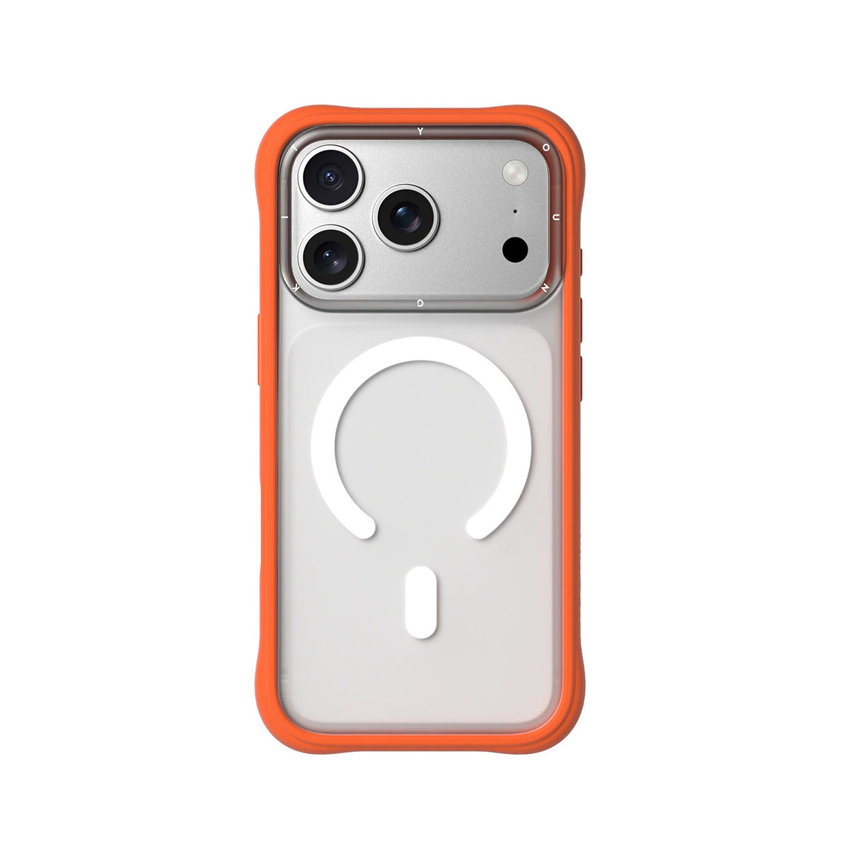 YOUNGKIT Funda Dynamic II para iPhone 17 Pro/18 Pro Compatible con MagSafe, Transparente Naranja