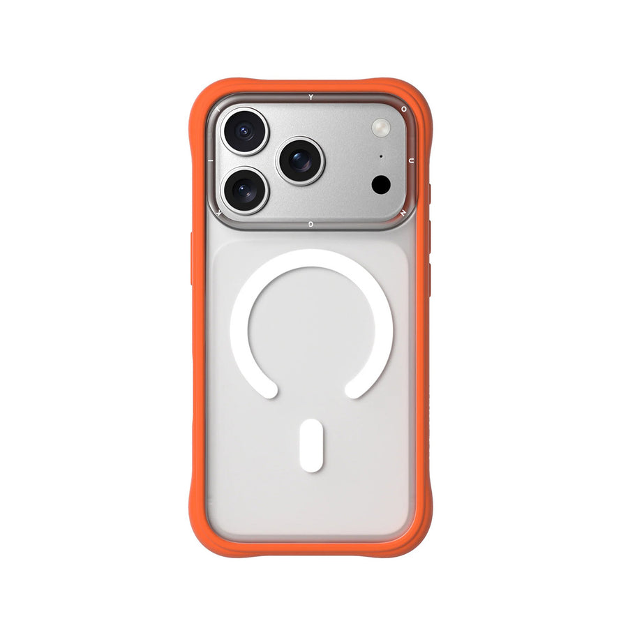 YOUNGKIT Case for iPhone 17 Pro - Dynamic II Magnetic Clear Orange Silicone Case, Modern Design and Precise Fit