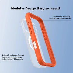 YOUNGKIT Case for iPhone 17 Pro - Dynamic II Magnetic Clear Orange Silicone Case, Modern Design and Precise Fit