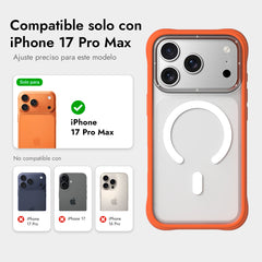 YOUNGKIT Case for iPhone 17 Pro Max – Dynamic II Magnetic Transparent Orange Silicone Case, Modern Design and Precise Fit