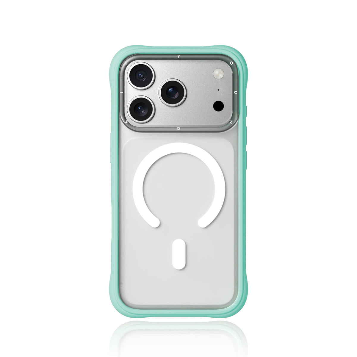 YOUNGKIT Funda Dynamic II para iPhone 17 Pro Max/18 Pro Max Compatible con MagSafe, Transparente Azul Glacier