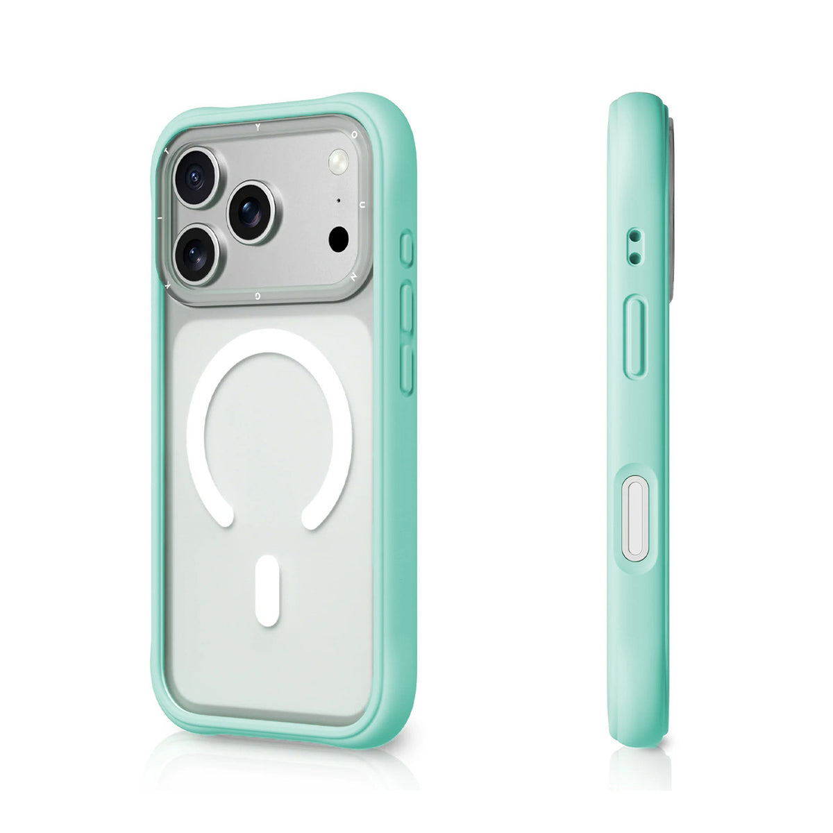 YOUNGKIT Funda Dynamic II para iPhone 17 Pro Max/18 Pro Max Compatible con MagSafe, Transparente Azul Glacier
