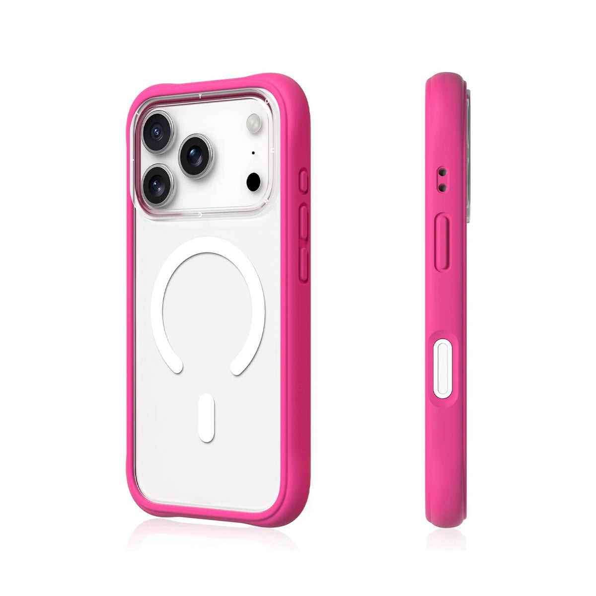 YOUNGKIT iPhone 17 Pro Max Case - Dynamic II Transparent Barbie Pink Magnetic Silicone Case, Modern Design and Precise Fit