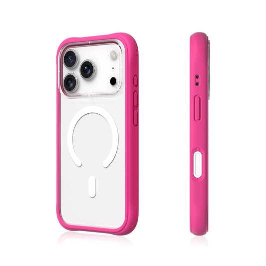 YOUNGKIT iPhone 17 Pro Max Case - Dynamic II Transparent Barbie Pink Magnetic Silicone Case, Modern Design and Precise Fit
