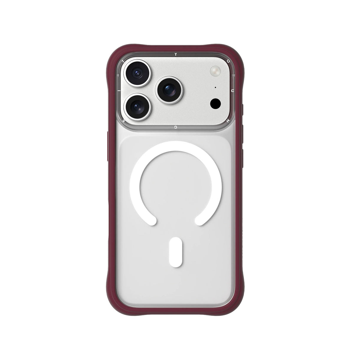 YOUNGKIT Funda Dynamic II para iPhone 17 Pro Max/18 Pro Max Compatible con MagSafe, Transparente Rojo Cherry